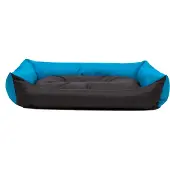 HOBBYDOG Hundekissen Hundebett Schlafplatz Hundekissen Pontes - Eco - 105 x 75 x 17 cm [Größe: XXL] - Blau mit Schwarz