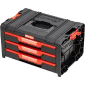 Qbrick System PRO Drawer 3 Toolbox 2.0 Basic stapelbar 450 x 310 x 244 mm 3x 4,5 l IP54 mit drei Schubläden 9 Inlays