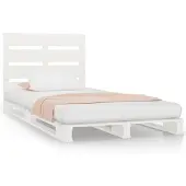 Syfax Massivholzbett ohne Matratze Weiß 75x190 cm Kiefernholz