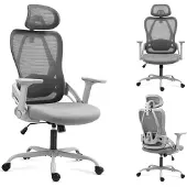MarkAdler Manager 2.9 Grau | Ergonomischer Bürostuhl | Verstellbare Lendenwirbelstütze und verstellbare Kopfstütze