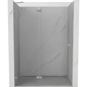 Mexen Lunar Duschdrehtür links 135 cm, transparent, gebürsteter Nickel - 834-135-000-97-00-L