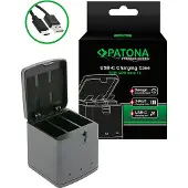 PATONA Premium triple Ladegerät charging box für GoPro Hero 13 incl. USB-C Kabel