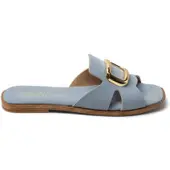 Lazamani Pantoletten Damen Blau Wildleder