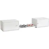 OKWISH Schuh-Kabinett 189x40x34 mit Doppeltüren, Stauraum, Schuhschrank, Flur, Schlafzimmer, modern, platzsparend, Weiß