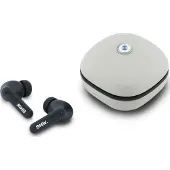 BMW Headphones Bluetooth TWS Leather Metal Logo ENC taupe