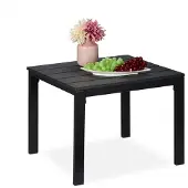 Relaxdays Beistelltisch Balkon, wetterfest, auch für Terrasse und Garten, HBT: 39x52x48 cm, Outdoortisch klein, schwarz