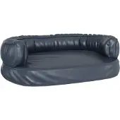Syfax Hundebett Ergonomisch Schaumstoff Dunkelblau 75x53cm Kunstleder