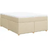 Syfax Boxspringbett mit Matratze Creme 140x190 cm Stoff