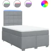Syfax Boxspringbett mit Matratze Hellgrau 120x190 cm Stoff