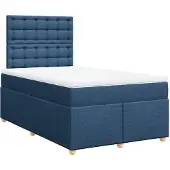 Syfax Boxspringbett mit Matratze Blau 120x190 cm Stoff