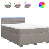 Syfax Boxspringbett mit Matratze Taupe 140x190 cm Stoff