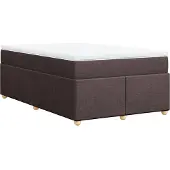 Syfax Boxspringbett mit Matratze Dunkelbraun 120x190 cm Stoff