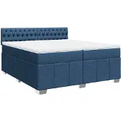 Syfax Boxspringbett mit Matratze Blau 200x200 cm Stoff