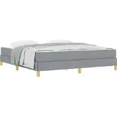 Syfax Boxspringbett mit Matratze Hellgrau 180 x 200 cm Stoff