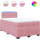 Syfax Boxspringbett mit Matratze Rosa 120x200 cm Samt