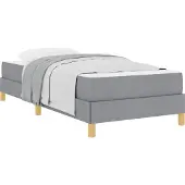 vidaXL Boxspringbett mit Matratze Hellgrau 90 x 200 cm Stoff