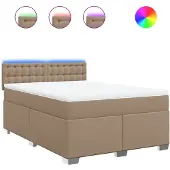 Syfax Boxspringbett Matratze Cappuccino-Braun 160x200 cm Kunstleder