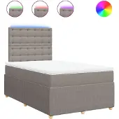 Syfax Boxspringbett mit Matratze Taupe 120x190 cm Stoff