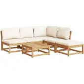 vidaXL 6-tlg. Garten-Lounge-Set mit Kissen Massivholz Akazie