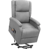 vidaXL Massagesessel mit Aufstehhilfe Hellgrau Stoff - Massagesessel CC15934
