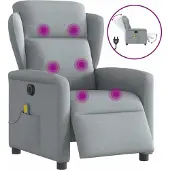 Syfax Massagesessel Elektrisch Hellgrau Stoff
