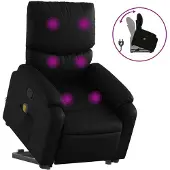 Syfax Massagesessel mit Aufstehhilfe Schwarz Kunstleder