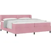 Syfax Boxspringbett mit Kopfteil Rosa 200 x 200 cm Samt
