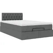 Syfax Ottoman-Bett mit Matratze Dunkelgrau 120x200 cm Stoff