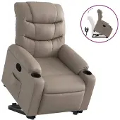 Syfax Relaxsessel mit Aufstehhilfe Cappuccino-Braun Kunstleder