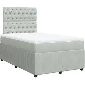 vidaXL Boxspringbett mit Matratze Hellgrau 120x190 cm Samt