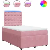 Syfax Boxspringbett mit Matratze Rosa 120x190 cm Samt