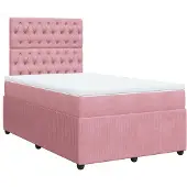 Syfax Boxspringbett mit Matratze Rosa 120x190 cm Samt