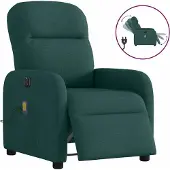 Syfax Massagesessel Elektrisch Dunkelgrün Stoff
