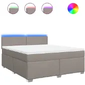 Syfax Boxspringbett mit Matratze Taupe 180x200 cm Stoff