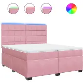 Syfax Boxspringbett mit Matratze Rosa 200x200 cm Samt