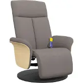 Syfax Massagesessel mit Fußteil Taupe Stoff
