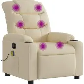 Syfax Massage-Relaxsessel, cremefarbener Stoff
