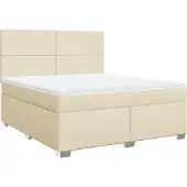 Syfax Boxspringbett mit Matratze Creme 180x200 cm Stoff