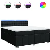 Syfax Boxspringbett mit Matratze Schwarz 200x200 cm Stoff