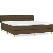 Syfax Boxspringbett mit Matratze Dunkelbraun 180x200 cm Stoff