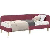 Syfax Eckbettgestell Weinrot 80 x 200 cm Stoff