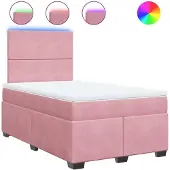 Syfax Boxspringbett mit Matratze Rosa 120x200 cm Samt