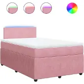 Syfax Boxspringbett mit Matratze Rosa 120x190 cm Samt