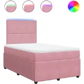 Syfax Boxspringbett mit Matratze Rosa 120x190 cm Samt