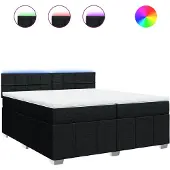 Syfax Boxspringbett mit Matratze Schwarz 200x200 cm Stoff
