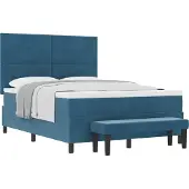 Syfax Boxspringbett mit Kopfteil Dunkelblau 200 x 160 cm Samt