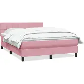 Syfax Boxspringbett mit Matratze Rosa 140x210 cm Samt