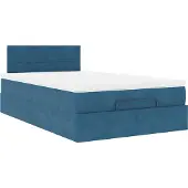 Syfax Ottoman-Bett mit Matratze Dunkelblau 120x190 cm Samt
