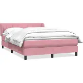 Syfax Boxspringbett mit Matratze Rosa 140x220 cm Samt