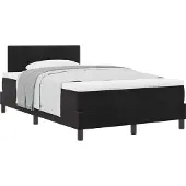 Syfax Boxspringbett mit Matratze Schwarz 120 x 200 cm Samt